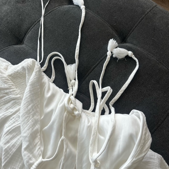 Musette Off White Halter Mini Sundress for Weddings - Picture 2 of 14